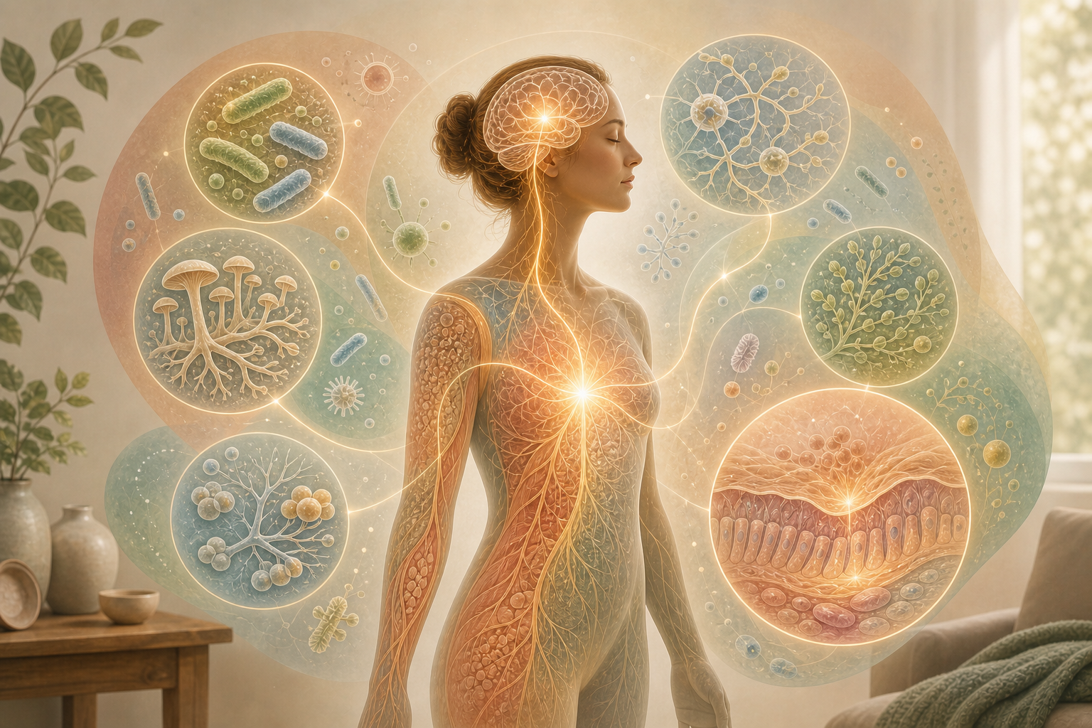 Ilustración sobre la Quinta Ley Biológica y el sentido biológico de los síntomas